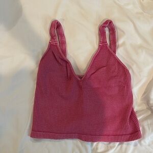 FP Movement by Free People Pink Ribbed Crop Top